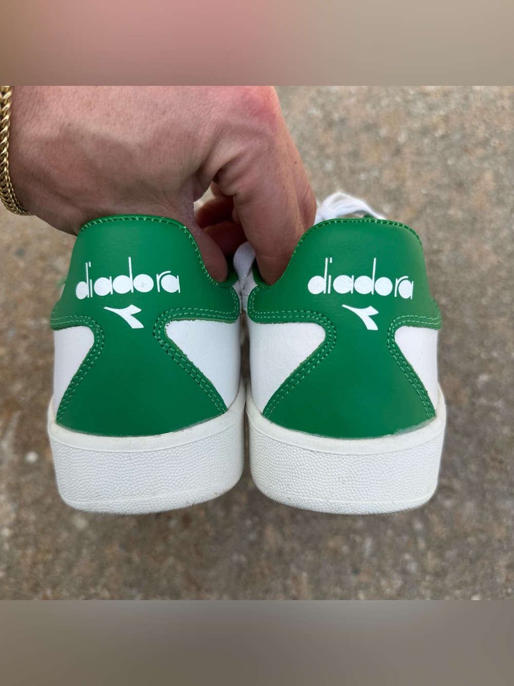 Diadora B Elite Italia Sport Shies Men Size 8 US White Leather Sneakers Italy - Picture 6 of 9